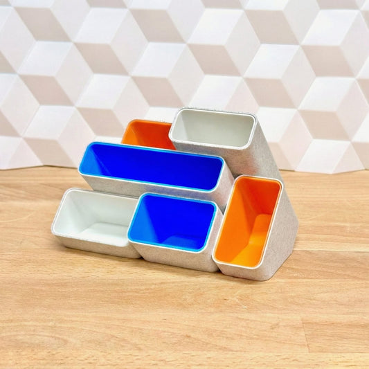 Tilted Desktop Organizer (minimal, modern, colorful)