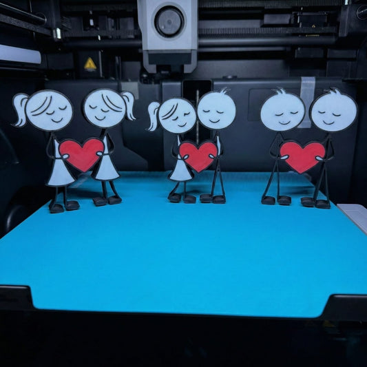 Valentine's Couple Figurines "Heart" – Modern & Inclusive(SET OF 3)