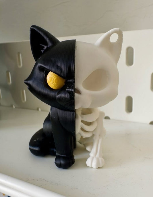 Kawaii Cat Skeleton Keychain sweet cats keyring (SET OF 2)