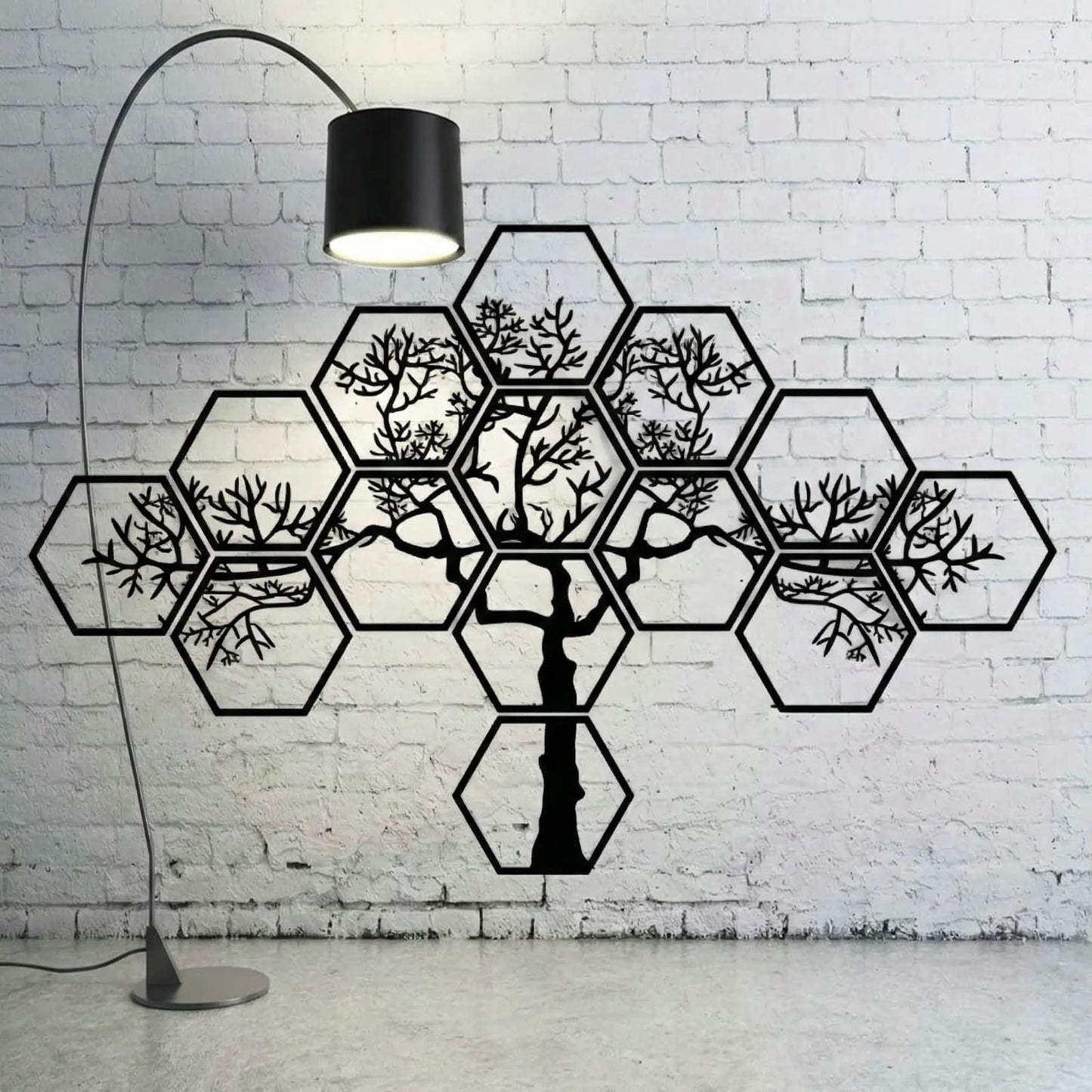 Hexagon Tree Wall Art Panel – Expanded Branch Design