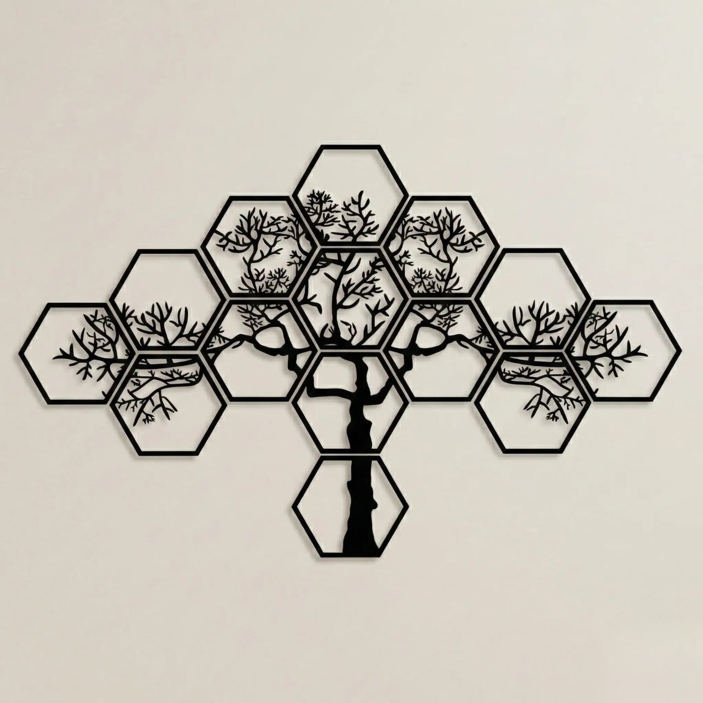 Hexagon Tree Wall Art Panel – Expanded Branch Design