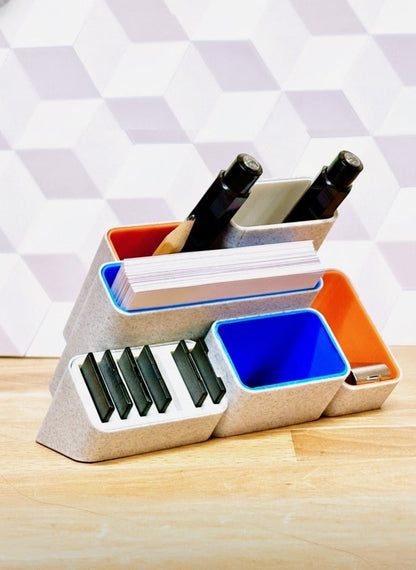 Tilted Desktop Organizer (minimal, modern, colorful)
