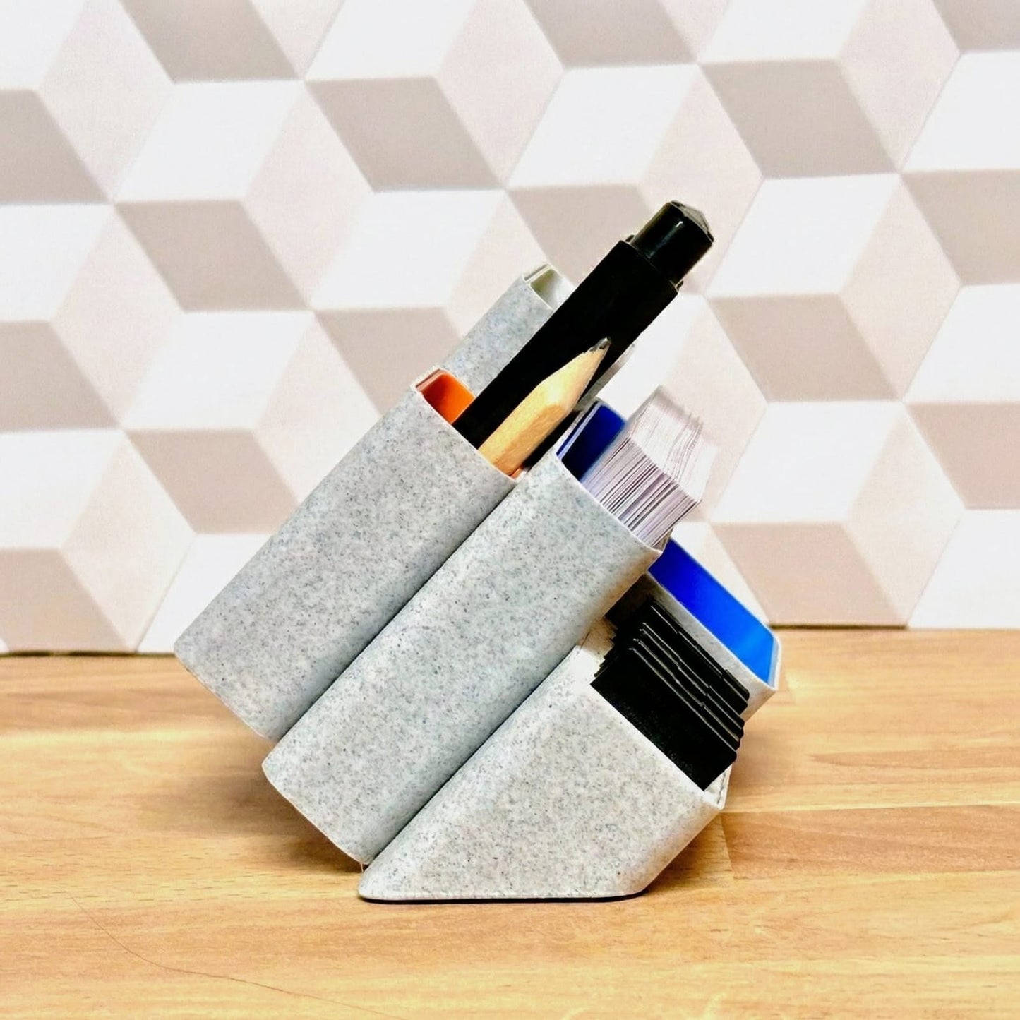 Tilted Desktop Organizer (minimal, modern, colorful)