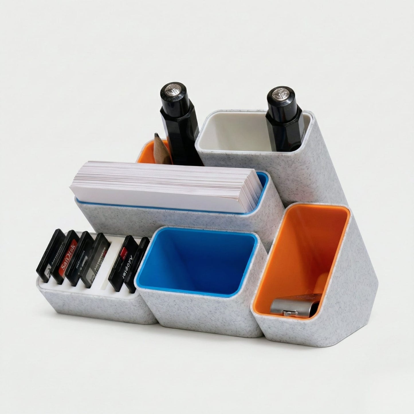 Tilted Desktop Organizer (minimal, modern, colorful)