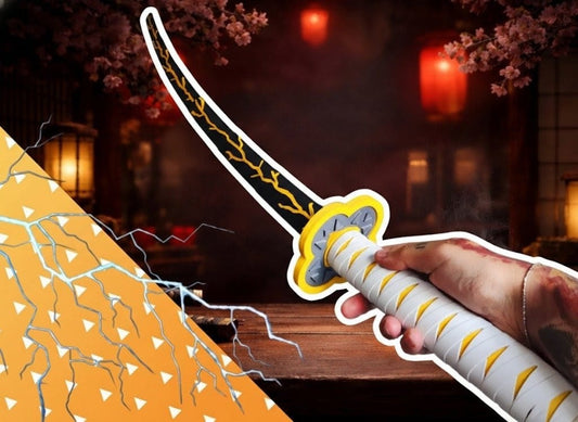 ZENITSU Katana 115 (Demon Slayer Kimetsu no Yaiba) With Stand