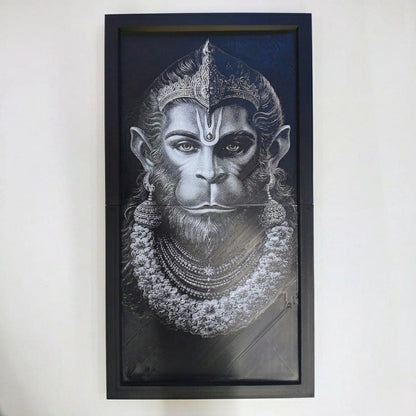 God Hanuman 3d portrait ( 20cmx40cm )