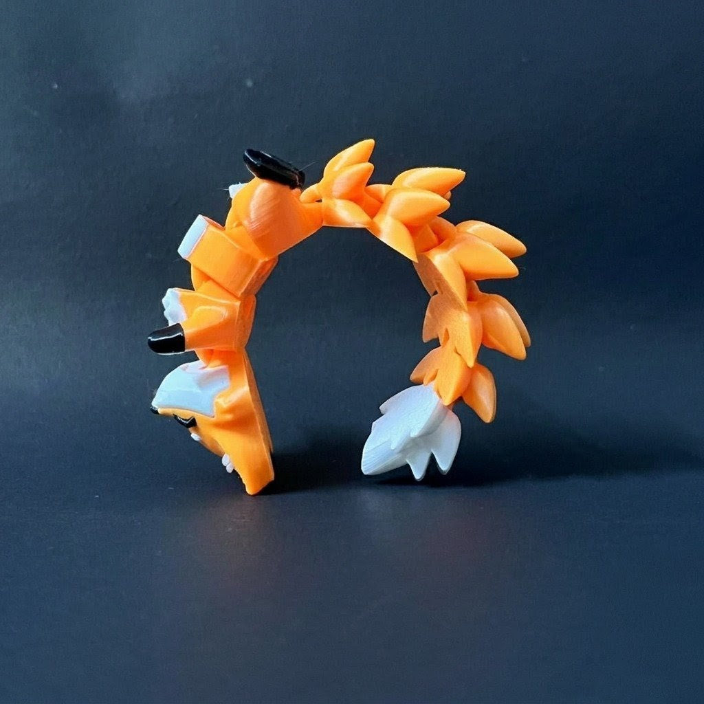 Fluffy Tail Cute Flexi Fox Keychain (Pack of 2)