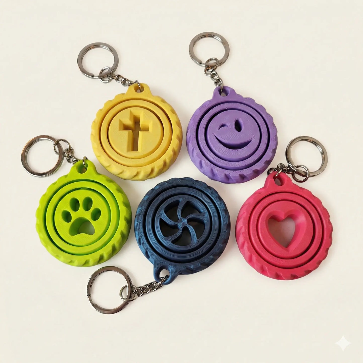 Rotating Symbol Keychain (Pack of 5)