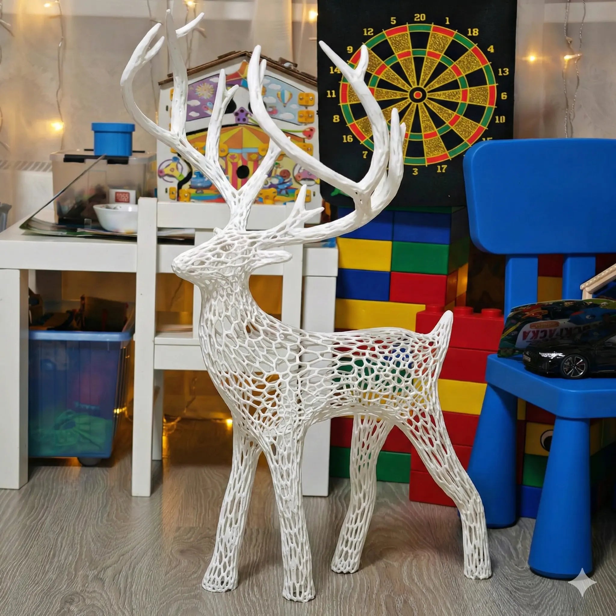 Decorative Wireframe Deer Sculpture